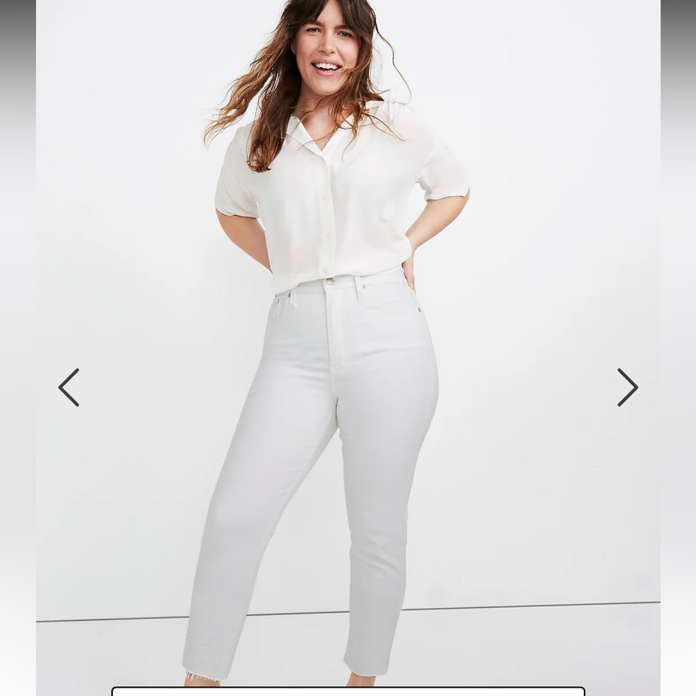 NEW • Madewell • Women’s The Perfect Vintage Crop Jean in Tile White Raw-Hem 31